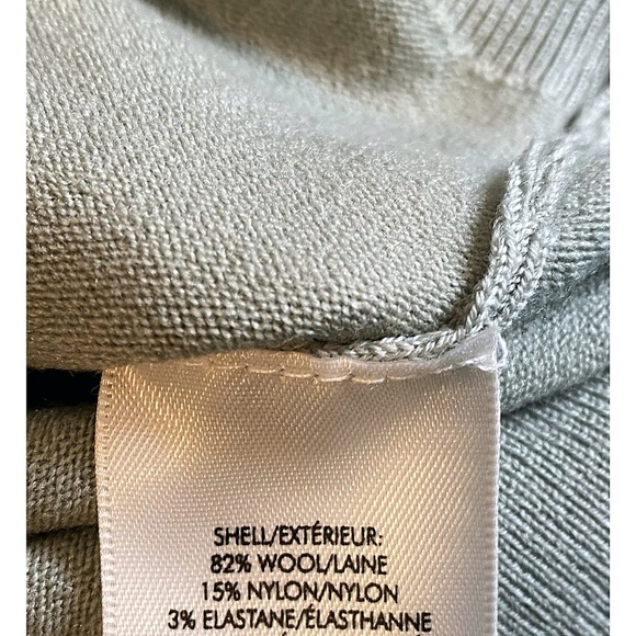 Alice + Olivia Luna Wool Blend Sage Green Cropped Pullover Sweater Top - Picture 13 of 16